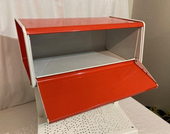 Retro Brödskrin i vitt och rött
