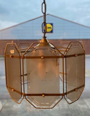 Taklampa med 6 glasskivor